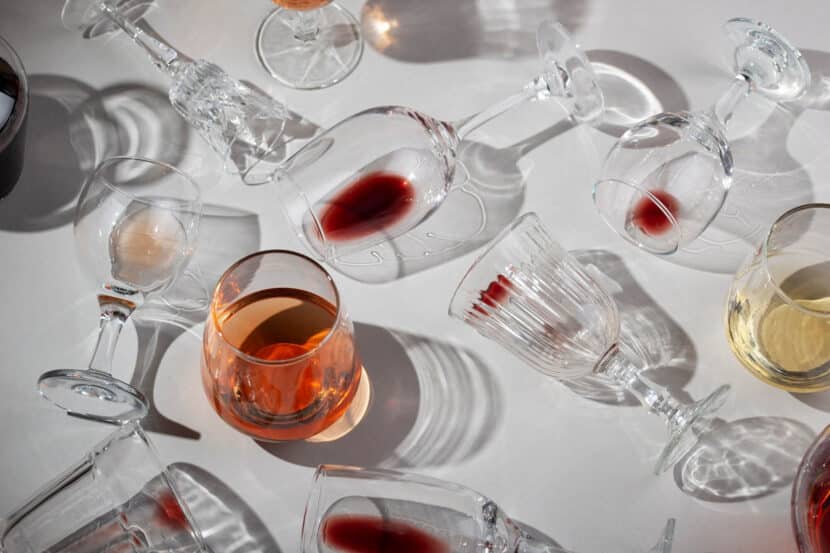 manchas en vasos y copas de cristal